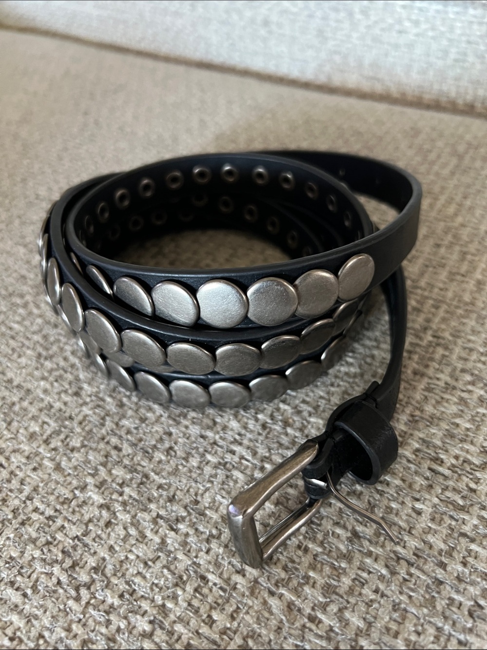 Vintage Leather Double Wrap Around Studded Belt